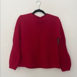 Grana 100% cashmere red bell sleeve sweater
